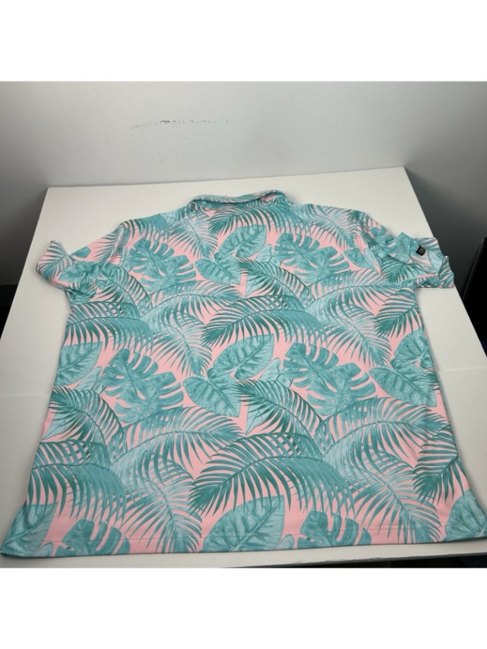 Sunday Swagger Polo Shirt Mens 3xl Pink Tropical Leaf The Keys Golf Performance - Picture 10 of 10